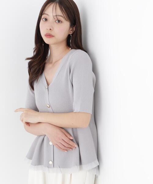PROPORTION BODY DRESSING(プロポーションボディドレッシング)の「【ブラック/ホワイト追加生産】部分シアーペプラムニット / 1216270606(ニット/セーター・レディース・ホワイト系その他/グレー/ブラック/ピンク・SMALL/MEDIUM)」の11枚目の写真
