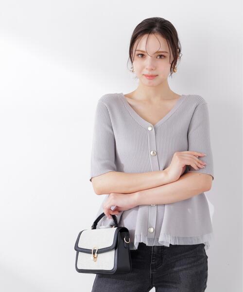 PROPORTION BODY DRESSING(プロポーションボディドレッシング)の「【ブラック/ホワイト追加生産】部分シアーペプラムニット / 1216270606(ニット/セーター・レディース・ホワイト系その他/グレー/ブラック/ピンク・SMALL/MEDIUM)」の13枚目の写真