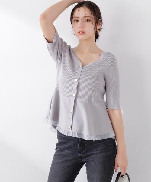 PROPORTION BODY DRESSING(プロポーションボディドレッシング)の「【ブラック/ホワイト追加生産】部分シアーペプラムニット / 1216270606(ニット/セーター・レディース・ホワイト系その他/グレー/ブラック/ピンク・SMALL/MEDIUM)」の17枚目の写真