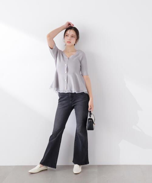 PROPORTION BODY DRESSING(プロポーションボディドレッシング)の「【ブラック/ホワイト追加生産】部分シアーペプラムニット / 1216270606(ニット/セーター・レディース・ホワイト系その他/グレー/ブラック/ピンク・SMALL/MEDIUM)」の19枚目の写真