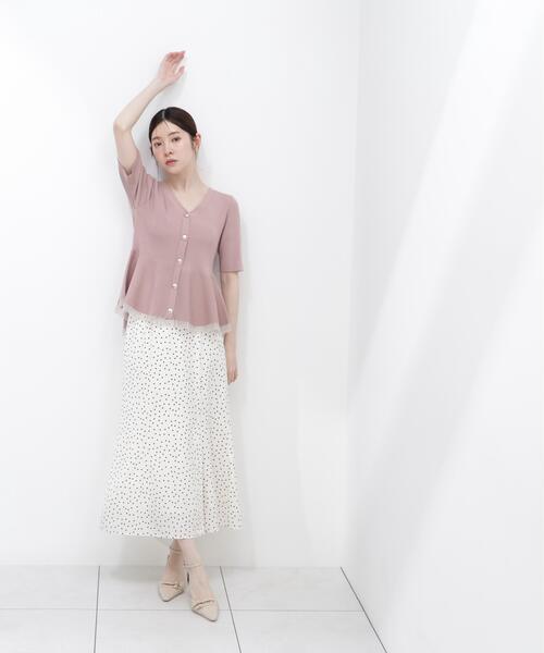 PROPORTION BODY DRESSING(プロポーションボディドレッシング)の「【追加生産決定!】部分シアーペプラムニット / 1216270606(ニット/セーター・レディース・ホワイト系その他/グレー/ブラック/ピンク・SMALL/MEDIUM)」の6枚目の写真