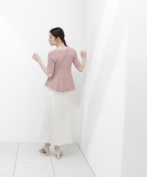 PROPORTION BODY DRESSING(プロポーションボディドレッシング)の「【追加生産決定!】部分シアーペプラムニット / 1216270606(ニット/セーター・レディース・ホワイト系その他/グレー/ブラック/ピンク・SMALL/MEDIUM)」の7枚目の写真