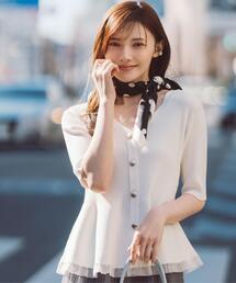 PROPORTION BODY DRESSING（プロポーションボディドレッシング）の「【追加生産決定！】部分シアーペプラムニット / 1216270606（ニット/セーター）」