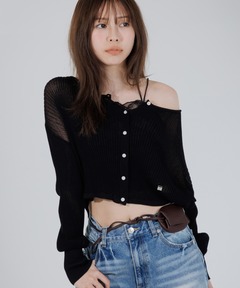 cropped sheer cardigan（クロップドシアーカーディガン