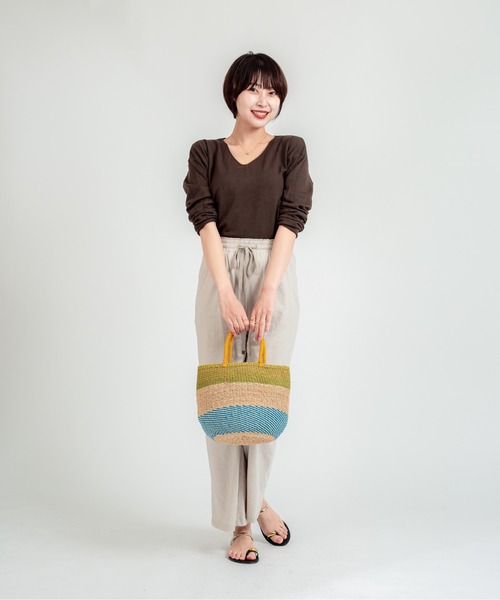 The Bagmati(ザバグマティ)の「【The Bagmati/ザバグマティ】かごバッグ マニラ麻(アバカ)×プラスチック ボーダー柄(かごバッグ・レディース・ナチュラル・FREE)」の14枚目の写真