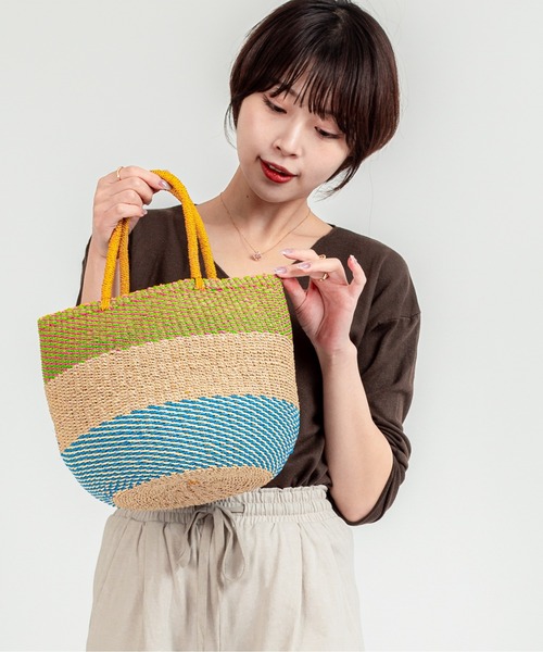 The Bagmati(ザバグマティ)の「【The Bagmati/ザバグマティ】かごバッグ マニラ麻(アバカ)×プラスチック ボーダー柄(かごバッグ・レディース・ナチュラル・FREE)」の10枚目の写真