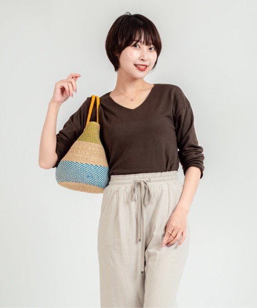 The Bagmati(ザバグマティ)の「【The Bagmati/ザバグマティ】かごバッグ マニラ麻(アバカ)×プラスチック ボーダー柄(かごバッグ・レディース・ナチュラル・FREE)」の13枚目の写真