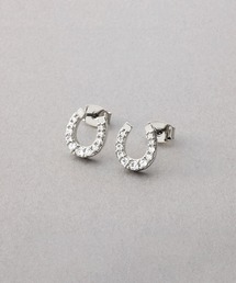 煌めくビジューのホースシューピアス/イヤリング