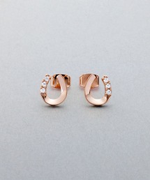 煌めくビジューのホースシューピアス/イヤリング