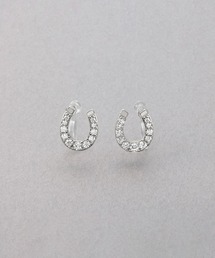 煌めくビジューのホースシューピアス/イヤリング