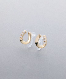 煌めくビジューのホースシューピアス/イヤリング