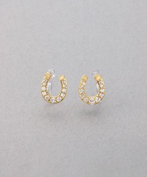 煌めくビジューのホースシューピアス/イヤリング