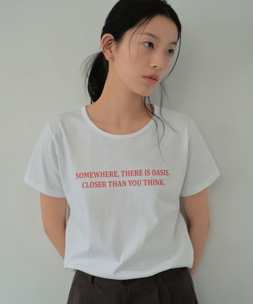WEDNESDAYOASISFORWOMEN（ウェンズデー オアシス フォー ウーマン）の「クローザーシルケットハーフTシャツ_IVORY(WB6TP35)（Tシャツ/カットソー・レディース・アイボリー・FREE）」の2枚目の写真