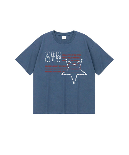 VENHIT（ベンヒット）の「グランジUSAオーバーサイズ半袖Tシャツ（Tシャツ/カットソー・メンズ・ホワイト/ライトグレー/ブルー・LARGE/X-LARGE/2XL/MEDIUM）」の3枚目の写真
