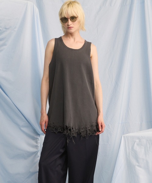 MAISON SPECIAL(メゾンスペシャル)の「《UNISEX》Destructive Damage Thermal Tank Top/デストロイダメージサーマルタンクトップ【MAISON SPECIAL/メゾンスペシャル】(タンクトップ・メンズ・ホワイト/チャコールグレー/ブラック・0/2/1)」の16枚目の写真