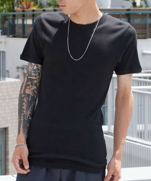 MILLER(ミラー)の「R.P.miller/ミラー RIB CREW NECKラウンドネックTシャツ メンズ 2026年 夏 夏服(Tシャツ/カットソー・メンズ・ホワイト/ブラック/グレー/グレー系・M/L/LL)」の2枚目の写真