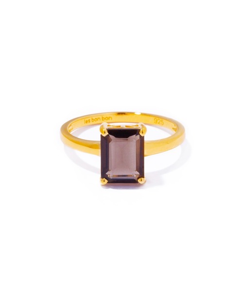 les bonbon(ルボンボン)の「【les bonbon】recto ring/レクトリング(リング・レディース・クリアブラック/クリアグリーン/ストーン・#9/#15/#13/#11)」の3枚目の写真