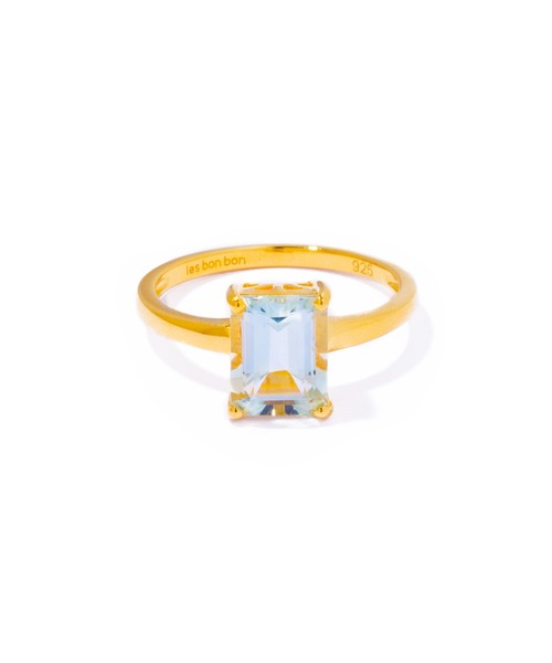 les bonbon(ルボンボン)の「【les bonbon】recto ring/レクトリング(リング・レディース・クリアブラック/クリアグリーン/ストーン・#9/#15/#13/#11)」の1枚目の写真