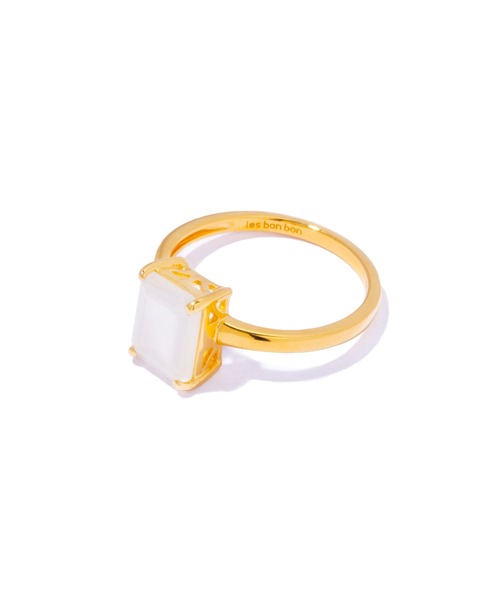 les bonbon(ルボンボン)の「【les bonbon】recto ring/レクトリング(リング・レディース・クリアブラック/クリアグリーン/ストーン・#9/#15/#13/#11)」の4枚目の写真