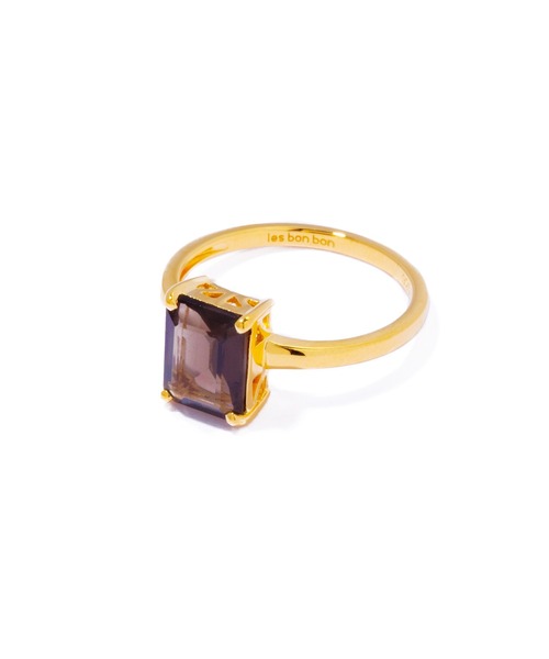 les bonbon(ルボンボン)の「【les bonbon】recto ring/レクトリング(リング・レディース・クリアブラック/クリアグリーン/ストーン・#9/#15/#13/#11)」の6枚目の写真