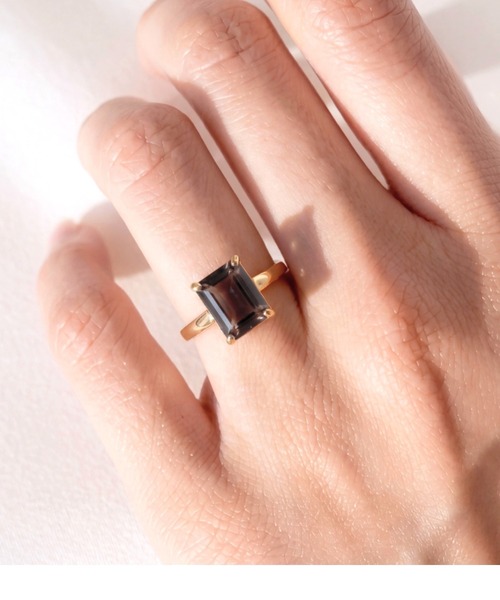 les bonbon(ルボンボン)の「【les bonbon】recto ring/レクトリング(リング・レディース・クリアブラック/クリアグリーン/ストーン・#9/#15/#13/#11)」の11枚目の写真