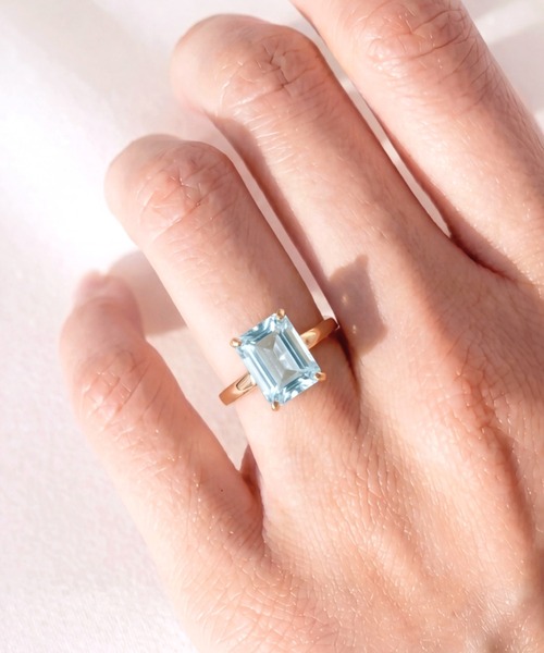 les bonbon(ルボンボン)の「【les bonbon】recto ring/レクトリング(リング・レディース・クリアブラック/クリアグリーン/ストーン・#9/#15/#13/#11)」の12枚目の写真