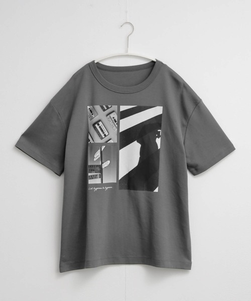 for/c(フォーシー)の「ロング丈フォトプリントTシャツ【サスティナブル】(Tシャツ/カットソー・レディース・チャコールグレー/オフホワイト・L/M)」の14枚目の写真