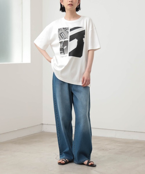 for/c(フォーシー)の「ロング丈フォトプリントTシャツ【サスティナブル】(Tシャツ/カットソー・レディース・チャコールグレー/オフホワイト・L/M)」の17枚目の写真