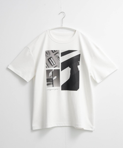 for/c(フォーシー)の「ロング丈フォトプリントTシャツ【サスティナブル】(Tシャツ/カットソー・レディース・チャコールグレー/オフホワイト・L/M)」の13枚目の写真