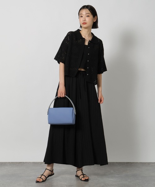 LAKOLE(ラコレ)の「レース編み柄シャツ半袖 / 667838(シャツ/ブラウス・レディース・ブラック/セージグリーン/アイボリー・FREE)」の17枚目の写真