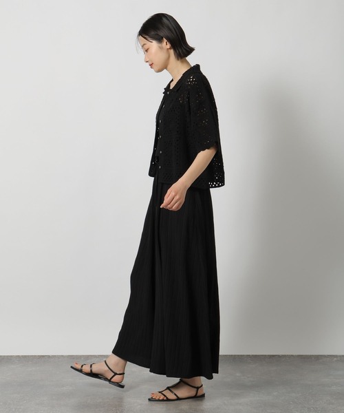 LAKOLE(ラコレ)の「レース編み柄シャツ半袖 / 667838(シャツ/ブラウス・レディース・ブラック/セージグリーン/アイボリー・FREE)」の18枚目の写真