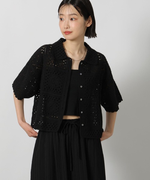 LAKOLE(ラコレ)の「レース編み柄シャツ半袖 / 667838(シャツ/ブラウス・レディース・ブラック/セージグリーン/アイボリー・FREE)」の19枚目の写真