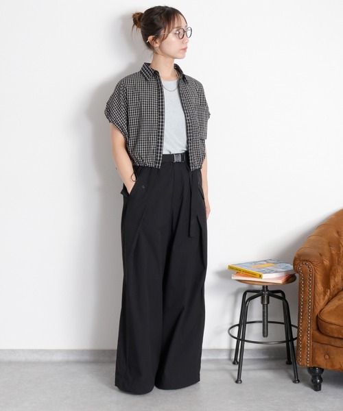cepo(セポ)の「〈セットアップ対応〉チェックパッチワークドロストシャツ(シャツ/ブラウス・レディース・ホワイト系/ブラック系・M)」の18枚目の写真