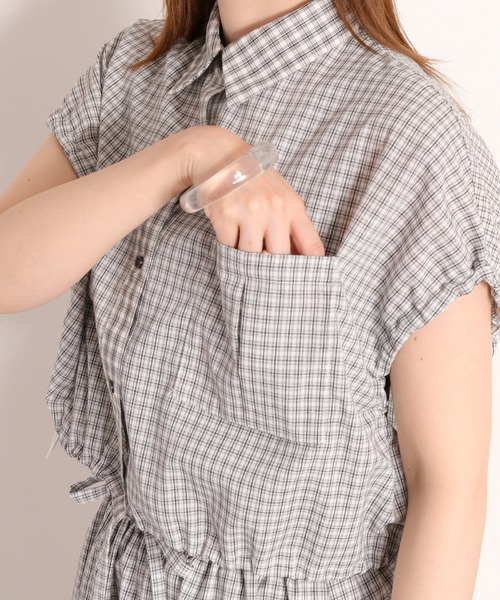cepo(セポ)の「〈セットアップ対応〉チェックパッチワークドロストシャツ(シャツ/ブラウス・レディース・ホワイト系/ブラック系・M)」の12枚目の写真
