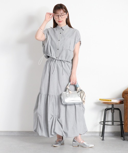cepo(セポ)の「〈セットアップ対応〉チェックパッチワークドロストシャツ(シャツ/ブラウス・レディース・ホワイト系/ブラック系・M)」の21枚目の写真
