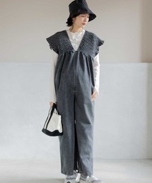 フェリシモMama | Moredde マタニティも産後も使える 授乳がしやすいシャーリングデニムサロペット(マタニティウェア/グッズ)