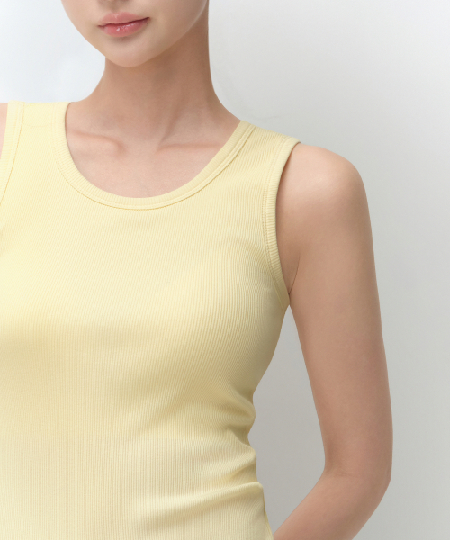 MUSINSA STANDARD WOMAN（ムシンサスタンダードウーマン）の「ウィメンズエッセンシャルブラタンクトップ[レモン]（Tシャツ/カットソー・レディース・その他・SMALL/X-SMALL/MEDIUM/LARGE）」の4枚目の写真