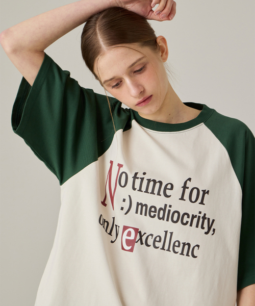 URBANAGE(アーバンエイジ)の「No time ナグラン配色オーバー半袖グリーン(Tシャツ/カットソー・レディース・その他・MEDIUM/LARGE)」の5枚目の写真