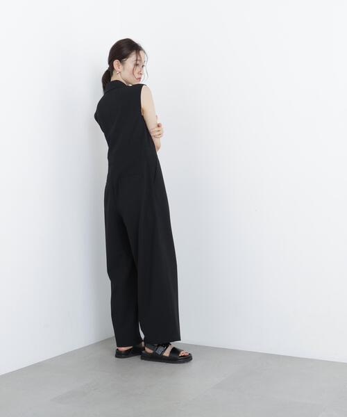 N.(N. Natural Beauty Basic)(エヌエヌナチュラルビューティーベーシック)の「ダブルポケットジャンプスーツ(つなぎ/オールインワン・レディース・ブラック/ベージュ・MEDIUM/P/S)」の6枚目の写真