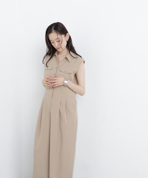 N.(N. Natural Beauty Basic)(エヌエヌナチュラルビューティーベーシック)の「ダブルポケットジャンプスーツ(つなぎ/オールインワン・レディース・ブラック/ベージュ・MEDIUM/P/S)」の10枚目の写真