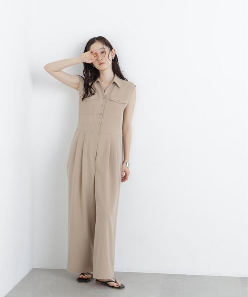 N.(N. Natural Beauty Basic)(エヌエヌナチュラルビューティーベーシック)の「ダブルポケットジャンプスーツ(つなぎ/オールインワン・レディース・ブラック/ベージュ・MEDIUM/P/S)」の13枚目の写真