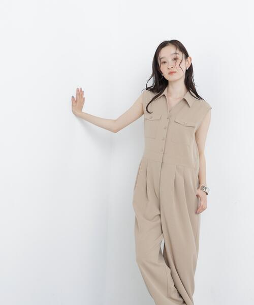 N.(N. Natural Beauty Basic)(エヌエヌナチュラルビューティーベーシック)の「ダブルポケットジャンプスーツ(つなぎ/オールインワン・レディース・ブラック/ベージュ・MEDIUM/P/S)」の14枚目の写真