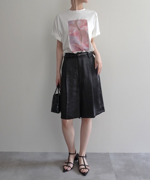 Rashik(ラシク)の「【Rashik】フラワーフォトプリントTシャツ UVカット 接触 冷感(Tシャツ/カットソー・レディース・ピンク/イエロー・FREE)」の12枚目の写真