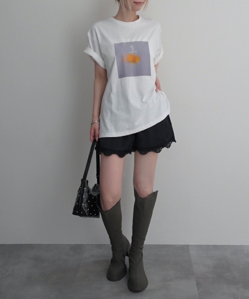 Rashik(ラシク)の「【Rashik】フラワーフォトプリントTシャツ UVカット 接触 冷感(Tシャツ/カットソー・レディース・ピンク/イエロー・FREE)」の13枚目の写真