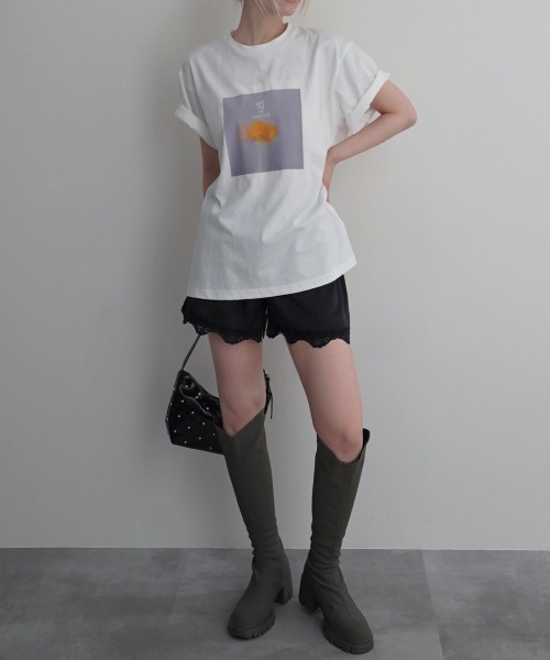 Rashik(ラシク)の「【Rashik】フラワーフォトプリントTシャツ UVカット 接触 冷感(Tシャツ/カットソー・レディース・ピンク/イエロー・FREE)」の14枚目の写真