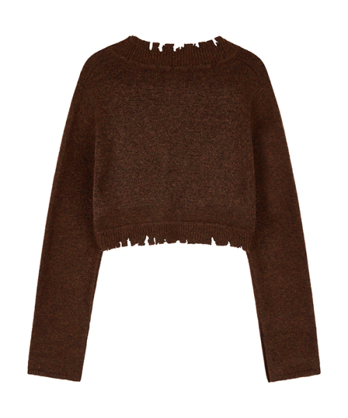 youthbath(ユースバース)の「Damage cropped cardigan_brown(カーディガン/ボレロ・レディース・その他・FREE)」の2枚目の写真