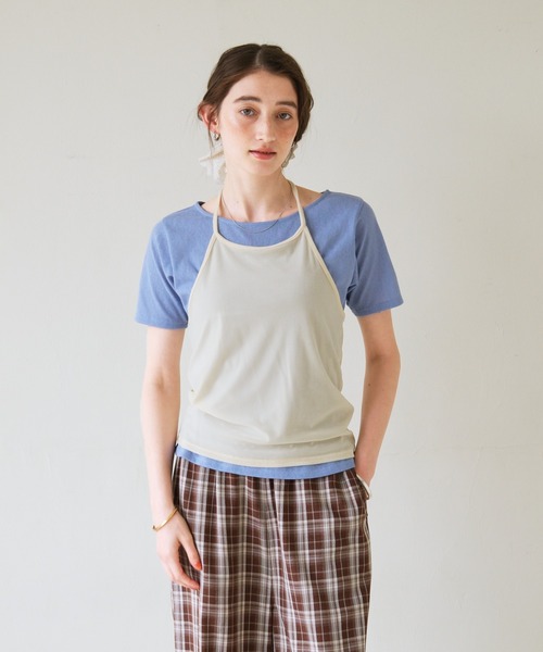GEORGE'S(ジョージズ)の「ベロアホルターキャミセット(Tシャツ/カットソー・レディース・レッド系その他/ブルー系その他/グレー系その他・FREE)」の3枚目の写真