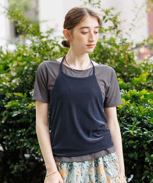 GEORGE'S(ジョージズ)の「ベロアホルターキャミセット(Tシャツ/カットソー・レディース・レッド系その他/ブルー系その他/グレー系その他・FREE)」の7枚目の写真
