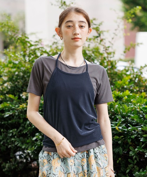 GEORGE'S(ジョージズ)の「ベロアホルターキャミセット(Tシャツ/カットソー・レディース・レッド系その他/ブルー系その他/グレー系その他・FREE)」の8枚目の写真