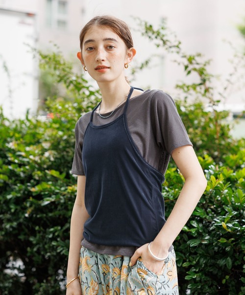 GEORGE'S(ジョージズ)の「ベロアホルターキャミセット(Tシャツ/カットソー・レディース・レッド系その他/ブルー系その他/グレー系その他・FREE)」の12枚目の写真